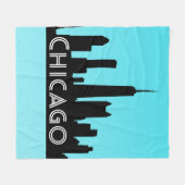 Chicago skyline illustratie fleece deken (Voorkant (Horizontaal))