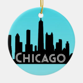 Chicago skyline illustratie keramisch ornament
