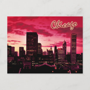Chicago Skyline in Dusk Briefkaart