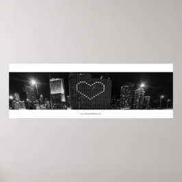 Chicago Skyline in het zwart-wit Poster