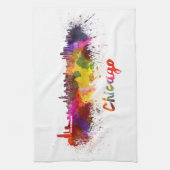 Chicago skyline in watercolor theedoek (Verticaal)