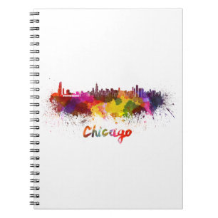 Chicago skyline in waterverf notitieboek