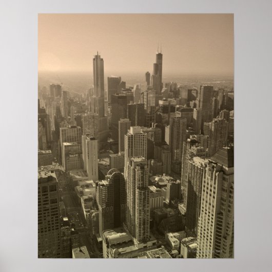 Chicago Skyline, John Hancock Center Skydeck Poster (Voorkant)