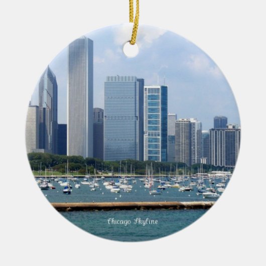Chicago Skyline Keramisch Ornament (Voorkant)