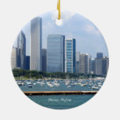 Chicago Skyline Keramisch Ornament (Achterkant)