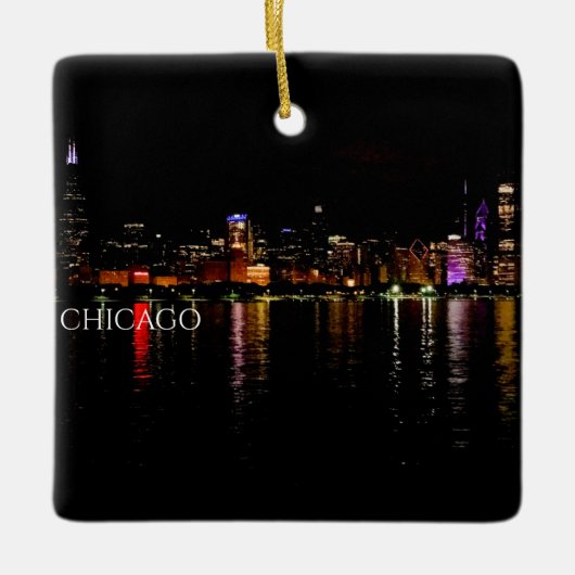 Chicago Skyline Keramisch Ornament (Voorkant)