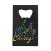 Chicago Skyline Kredietkaart Flessenopener (Achterkant)