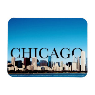 Chicago Skyline Magnet avec Chicago dans le ciel