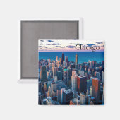 Chicago Skyline Magnet Magneet (Voorkant / Achterkant)
