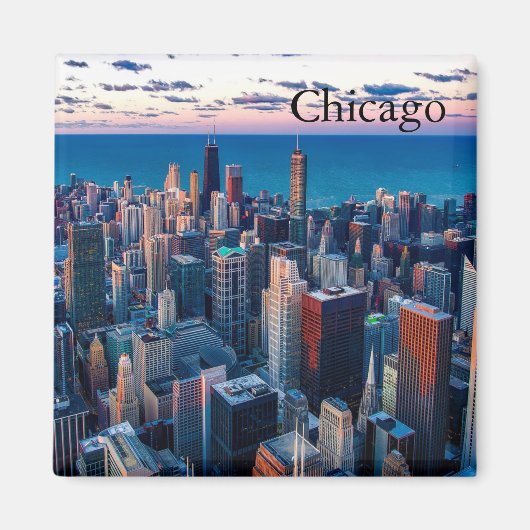 Chicago Skyline Magnet Magneet (Voorkant)
