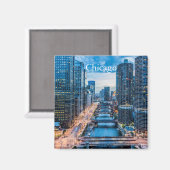 Chicago Skyline Magnet Magneet (Voorkant / Achterkant)