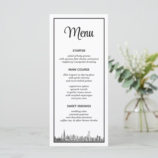 Chicago Skyline Menu (Staand voorkant)