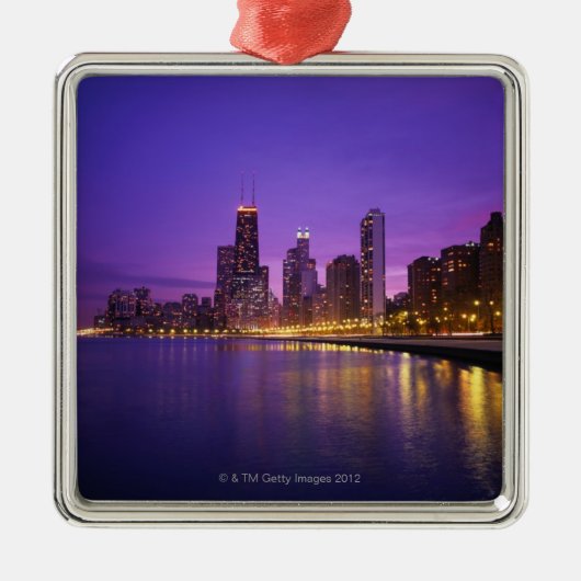 Chicago Skyline Metalen Ornament (Voorkant)