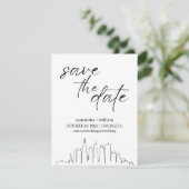 Chicago Skyline MINIMALIST Faire-Part de Date de S (Debout devant)