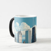 Chicago Skyline Modern Magische Mok (Voorkant links)