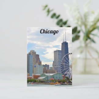 Chicago Skyline Navy Pier & Hancock Briefkaart