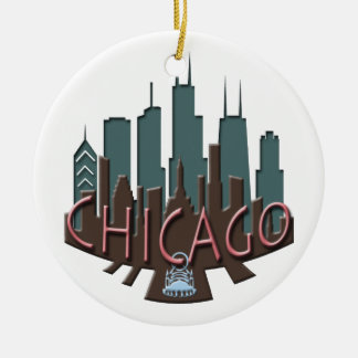 Chicago Skyline newwave chocolade Keramisch Ornament