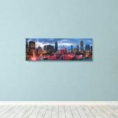 Chicago Skyline op Canvas 12x36 Afdruk (Insitu (Houten vloer))