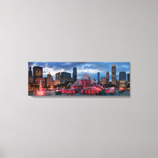 Chicago Skyline op Canvas 12x36 Afdruk