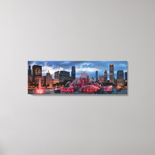 Chicago Skyline op Canvas 12x36 Afdruk (Voorkant)