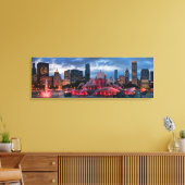 Chicago Skyline op Canvas 12x36 Afdruk (Insitu (Woonkamer))