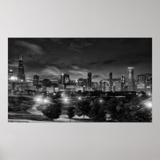 Chicago Skyline op Canvas Poster