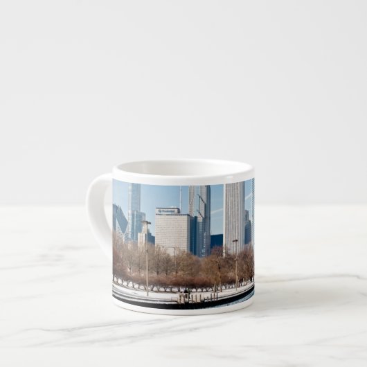 Chicago skyline over het bevroren meer van Michiga Espresso Kop (Voorkant links)