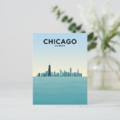Chicago Skyline Over Lake Briefkaart (Staand voorkant)