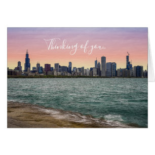 Chicago Skyline Painterly Denking You Kaart