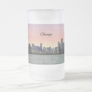 Chicago Skyline Painterly Frosted Mok