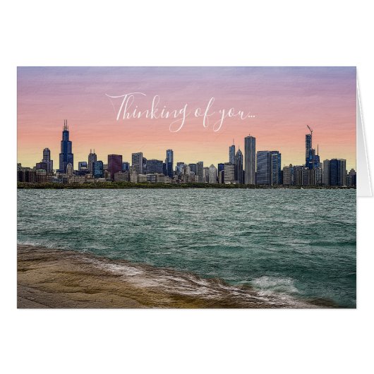Chicago Skyline Painterly Penser à votre carte (Devant Horizontal)