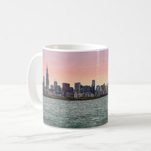 Chicago Skyline Painty Coffee Mug (Devant gauche)