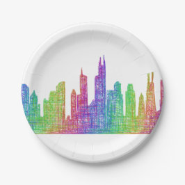 Chicago skyline papieren bordje