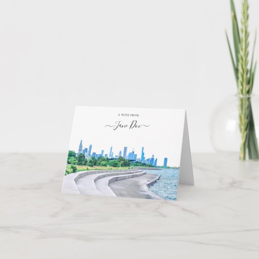 Chicago Skyline Personalized de Kaart van de Nota (Voorkant)