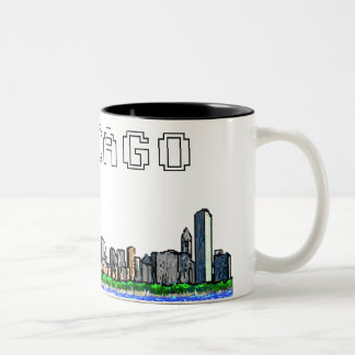 Chicago Skyline Pixel Art Coffee Mok