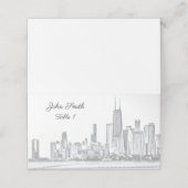 Chicago Skyline Place Cards (Buitenkant ongevouwen)