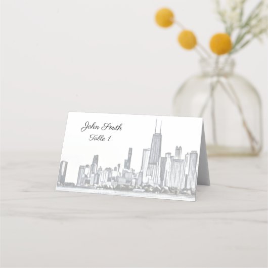 Chicago Skyline Place Cards (Voorkant)