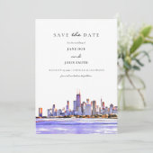 Chicago Skyline plat Enregistrer la carte Date (Debout devant)