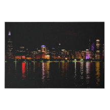 Chicago Skyline pour la toile de nuit Faux Imprime