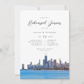 Chicago Skyline Rehearsal Dinner Invitation Kaart (Voorkant)