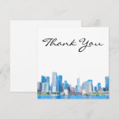 Chicago Skyline River View Carte de remerciements (Devant / Derrière)