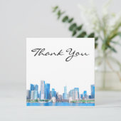 Chicago Skyline River View Carte de remerciements (Debout devant)