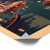 Chicago Skyline Rivierfront Poster (Hoek)