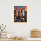 Chicago Skyline Rivierfront Poster (Keuken)
