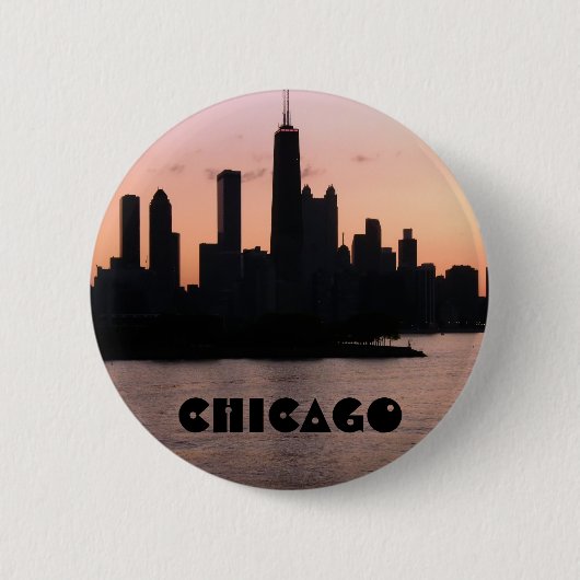 Chicago skyline ronde button 5,7 cm (Voorkant)