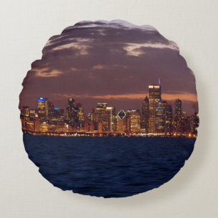 Chicago Skyline round pillow Rond Kussen