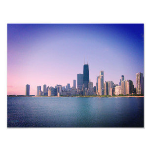 Chicago Skyline Sangria Filter Foto Afdruk