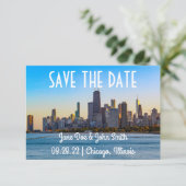 Chicago Skyline Save the Date (Staand voorkant)