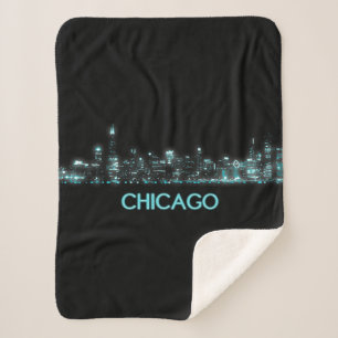Chicago Skyline Sherpa Deken