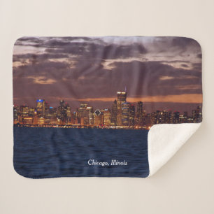 Chicago Skyline sherpa deken